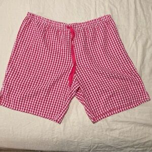 Pink Gingham Seersucker Shorts | Drawstring Waist | Size XL (16-18) | 9” Inseam